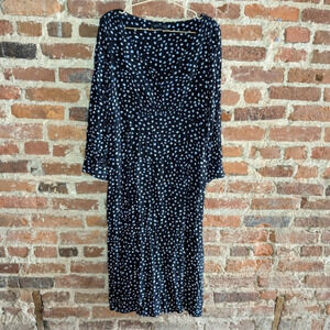 Sanctuary Size 12 Blue & Cream Flowy‎ Dress w/ Buttons on Sleeves